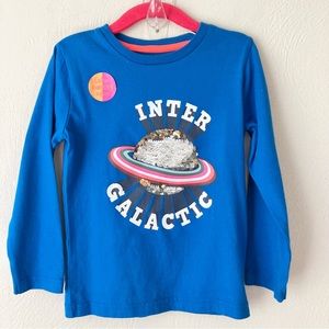 🎁5/$25 Mini Boden Reversible Sequin Planet Long Sleeve T-Shirt